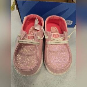 Hey Dude Kids Sparkly Pink Sneakers